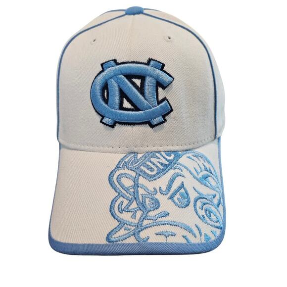 Vtg North Carolina Tar Heels Strapback Hat Cap White Blue UNC Embroidered TOW - Picture 1 of 9